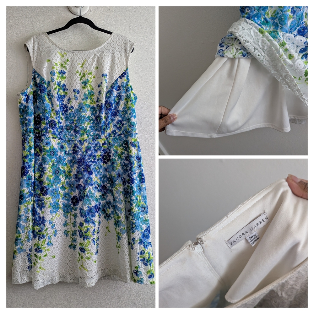 Sandra Darren Lace Floral Dress